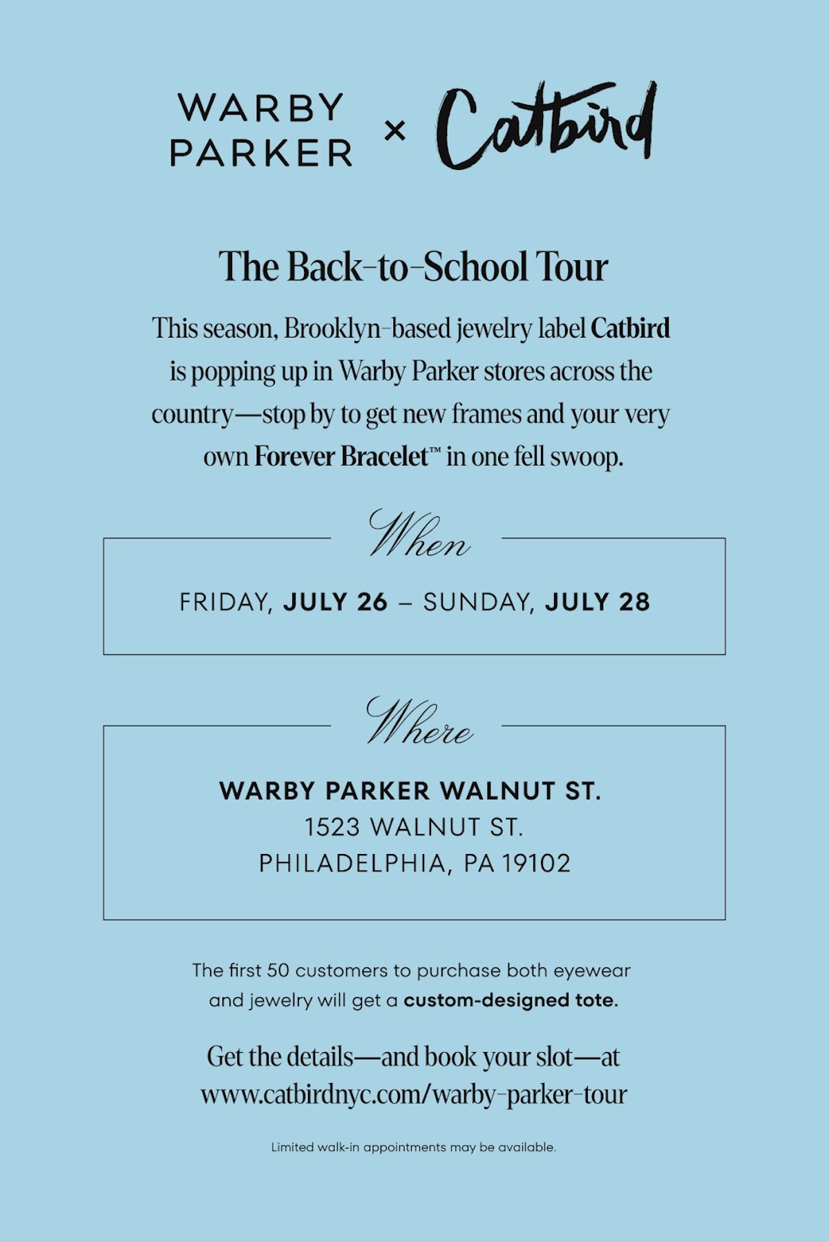 Catbird Pop-Up at Warby Parker